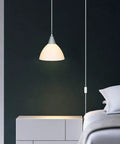 Adjustable Pendant Light With 15 Foot Cord And On Off Switch Frosted White Shade Ceiling Lamp For Living Room Bedroom Dining Hall Easy Install Plug In Ceiling Lighting Pack Of 2 above nightstand in bedroom