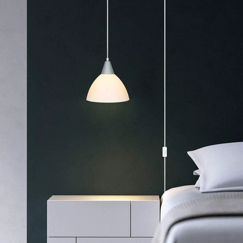Adjustable Pendant Light With 15 Foot Cord And On Off Switch Frosted White Shade Ceiling Lamp For Living Room Bedroom Dining Hall Easy Install Plug In Ceiling Lighting Pack Of 2 above nightstand in bedroom