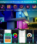 Smart home app interface controlling Two-Sided Smart Floor Lamp With RGBCW Color, 2000 Lumens, 66 Inch Tall, outdoor view.