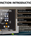 Control panel of the Professional Electric Coffee Bean Roaster and Peanut Drum Machine featuring temperature and timer settings.