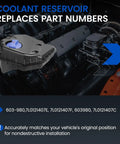Premium Grade Built Tough Heavy Duty Coolant Overflow Tank And Reservoir For Audi Q7 and Volkswagen Touareg shown installed in engine bay.