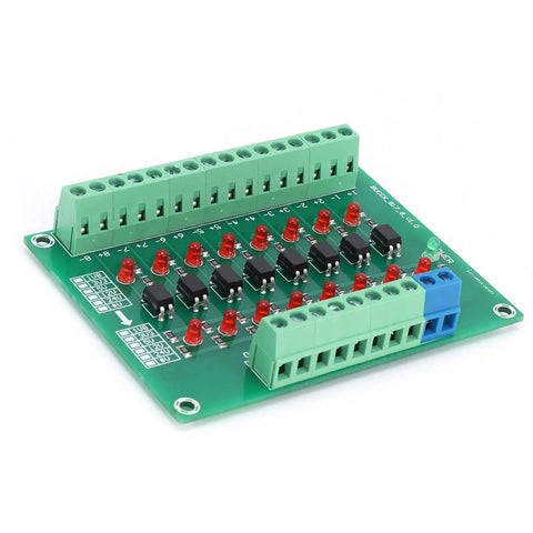 8 Channel Optocoupler PLC Data Converter Board With 20KHz Switching Frequency For Data Isolation And Level Conversion 12V To 3.3V Optical Isolation Module For Industrial Control And PLC Applications