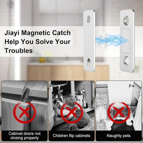 Ultra Thin Magnetic Cabinet Catch With 10 Lbs Hold Strength Adhesive Or Screw Mount 4 Pack Low Profile 3.65mm use visualization.