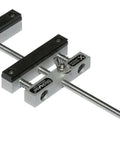 Low Profile PCB Vise With Nylon Jaws Keeps Your Board Flat At The Table For Easy Soldering Rework Probing And Testing So Your Hands Stay Free And You Can Hack On That Board Like A Pro Gray, gray bench vise with steel rods and nylon jaws