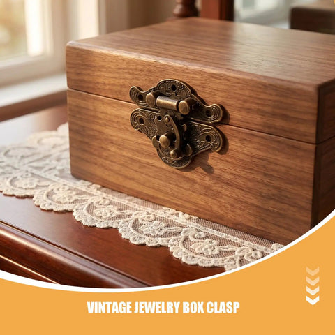 Old School Retro Decorative Jewelry Box Hasp Latch With Screws Zinc Alloy Antique Small Box Clasp on wooden box