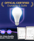Rechargeable Emergency Led Light Bulb With Hook Keeps The Lights On When The Power Is Out Lifesaver Back Up For Home Camping And Hiking 1500mAh 12W 60W Equivalent 10 Pack with certification documents