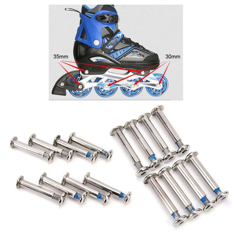 Inline Skates Wheel Mounting Screws And Bolts Kit With 8 Pairs 30mm And 2 Pairs 35mm Plus DIY Installation Tools shown