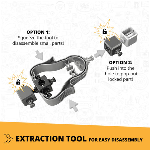 Extraction tool for disassembly steps from Tipper Truck 3 In 1 STEM Building Kit For Kids 6 Plus.