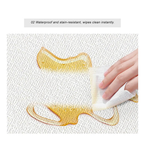 Wiping stain off Rock Solid Soundproof Peel And Stick Wall Panels With Linen Textured XPE Foam, showcasing easy cleaning.