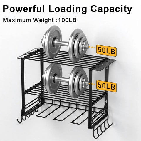 Power Tool Organizer Rack 3 Layer Heavy Alloy Steel Wall Mount Storage For Drill Bits And Hand Tools, 100lb Weight Capacity