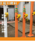 Heavy Duty Manual Winch Crank Telescopic Mast Three To Ten Meters for Satellite Antenna with bright yellow crank and sturdy masts.