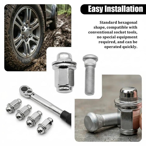 Sturdy 8PCS M12 Lug Nut Kit For Toyota ES250 Pickup RX300 Steel Wheel Studs Fitment OEM 90942-01058 on wheel with socket