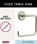 Square Stainless Steel Hand Towel Ring Holder for Bathroom and Kitchen, Durable Brilliance Finish, Fixed Design