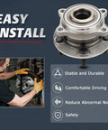 Drop In Front And Rear Wheel Bearing And Hub Assembly For 2007 2014 Hyundai Santa Fe 2013 2014 Santa Fe Sport 2007 2012 Veracruz 2011 2015 Kia Sorento FWD Replacement Kit 512326 513266 displayed with benefits highlighted.