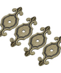 4 Pack Cabinet Handle Backplates 2-7/8 Inch Zinc Alloy With 5/32 Inch Single Hole Vintage Bronze Finish Decorative Retro Style