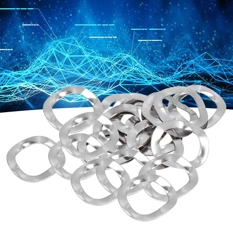 Crinkle Wavey Washers Set 100Pcs Stainless Steel A2 Marine Grade Gasket Washers For Bolts And Screws M5 DIN137 on display
