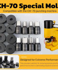 Heavy Duty Oval Punch Die For CH70 Electric Hydraulic Press, 14x20mm Oval Punch Tool assortment and press machine
