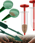 Six Piece Mini Seed Spreader Set With Five Speed Seed Dispenser Handheld Seed Sower And Transplanting Tools For Tiny Seeds Red