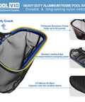Deluxe Five-In-One Pool Cleaning Kit Ultra-Fine Mesh Leaf Rake with durable aluminum frame and durable nylon netting