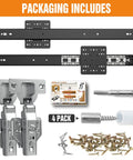 12 Inch Pocket Door Slide System 2 Pack Cabinet Conversion Hardware Kit includes metal glides, screws, and installation accessories.