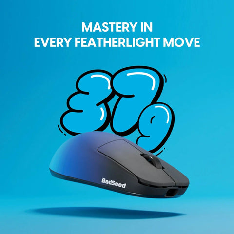 Lock In With This CrazyLight Wireless Gaming Mouse Featherlight 37 Gram Mini Shape showing a sleek wireless design with smooth gliding surface.