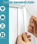 Hands installing Heavy Duty Stainless Steel Ball Chain 49.2 Ft With 4.5Mm Beads And Spool Rustproof Metal Chain for curtains.