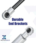 Heavy Duty Gas Struts 2 Pack 8 Inch 55 Lb Lift Supports Silver Tone end brackets for RV cabinets and toolboxes.