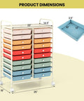 20 Drawer Rolling Cart For Easy Grab And Go Mobile Storage And Classroom Organization Ideal For Office And School Supplies