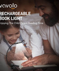 Rechargeable Clip On Book Light With 14 LEDs Eye Care Amber Reading Lamp used during child-parent reading time