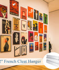 12 Pack French Cleat Wall Mount Brackets With Z Bar Supports And Silicone Dots Heavy Duty Killer Grip Picture Hanger Kit For Headboard Mirror Whiteboard No Sweat Setup 12 Inch displayed on a wall with artwork.