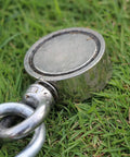 Double Sided Neodymium Magnet Fishing Kit With 1000Lbs Combined Strength and 2.95 Inch Eyebolt on Grass