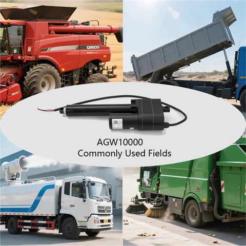 Badass 10000N IP67 Linear Actuator With Mechanical Clutch And 1000mm Stroke in agricultural and construction equipment.