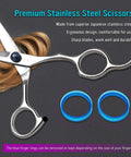 6.5 Inch Hair Cutting Scissors Set For Home And Salon Salon Ready Pro Grade Japanese Stainless Steel Razor Shears with blue finger rings
