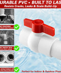 Rock Solid 2 Inch Sch40 Pvc Ball Valves Two Pack Featuring Smooth Turning T Handle for indoor and outdoor plumbing with leak-proof design.