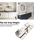 Tip Out Tray Hinges For Sink Front Drawers, Steel With Nickel Plated Finish