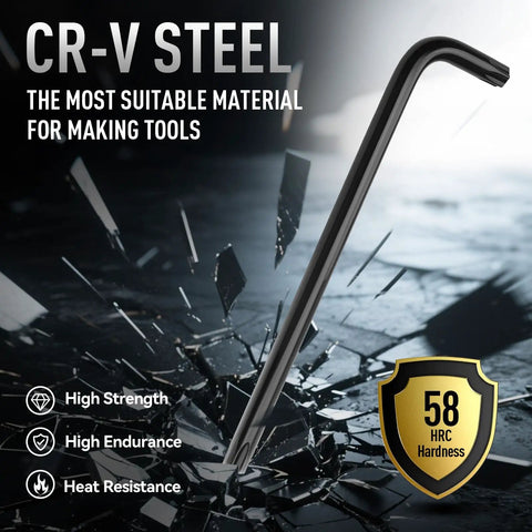 CR-V steel Allen wrench from Beefy Pro Grade 9 Piece Torx Star Allen Wrench Set With Long Arm Keys T10 To T50