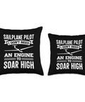Soaring Sailplane Pilot Throw Pillow For Aviation Enthusiasts And Glider Lovers Gift For Aviation Nerds And Flight Fans Thermals