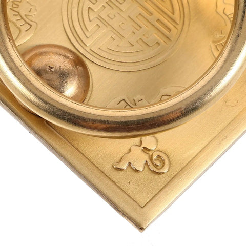 Close-up of Antique Brass Cupboard Handle Thickened 6cm Ring Pull For Wardrobe, Drawer with intricate design details