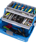Two Tray Cantilever Tackle Box With 15 Compartments And Removable Dividers Portable Fishing Lure Storage Organizer shown open
