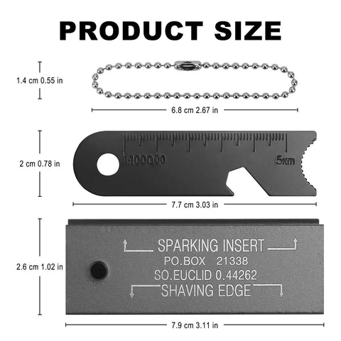 Hardcore Fire Starter Survival Kit With Magnesium Waterproof Matches And Ferro Rod Outdoor Firesteel Gear dimensions