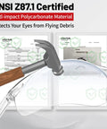 24 Pack Bulk Safety Specs With Clear Lenses ANSI Z87.1 Eye Protection For Construction And Lab, Scratch and impact resistant polycarbonate