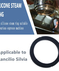 Silicone Group Head Gasket For Espresso Machines Repair Kit Two Pack Fits Silvia Models And Similar Home Barista Machines Durable Leak Proof Seal 2.9 In Outer Diameter 2.2 In Inner Diameter 0.29 In Thick Easy Install depicted in hand.