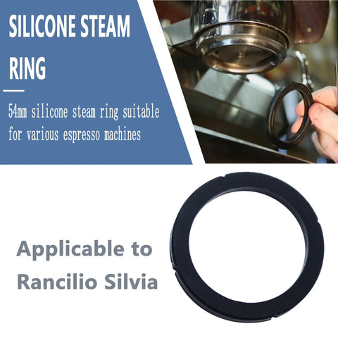 Silicone Group Head Gasket For Espresso Machines Repair Kit Two Pack Fits Silvia Models And Similar Home Barista Machines Durable Leak Proof Seal 2.9 In Outer Diameter 2.2 In Inner Diameter 0.29 In Thick Easy Install depicted in hand.