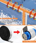 32 Ft Pipe Insulation Foam Tape And 32 Ft Foil Backed Hose Wrap 6 Ft Heating Cable With Built In Thermostat shown outdoors