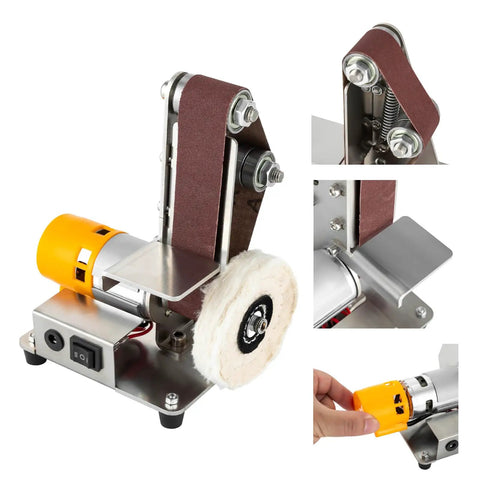 Slick 3 In 1 Mini Belt Sander And Electric Grinder With 7 Speed Adjustable Benchtop Station for woodworking and jewelry making