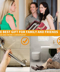 Heavy Duty 24 Inch Brushed Nickel Grab Bars For Bathroom Safety, Solid One Piece Construction With Rust Resistant Finish And Effortless Install, Hella Sturdy Wall Mounted Hand Support, 2 Pack, shown installed in bathroom.