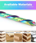 Binstak UP&Down compression router bit, 1/4 in shank, 4 in OVL, 2 in cutting length, rainbow-coated carbide spiral.
