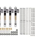43mm Aluminum Threaded Tele Shocks Absorbers Dope Upgrade Kit For Axial SCX24 Bronco Gladiator Deadbolt JLU C10 Grey shown with springs and hardware.