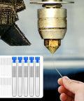 Using Bulk 50 Pieces 0.4 mm Stainless Steel 3D Printer Nozzle Cleaning Kit With Storage Bottles for nozzle maintenance