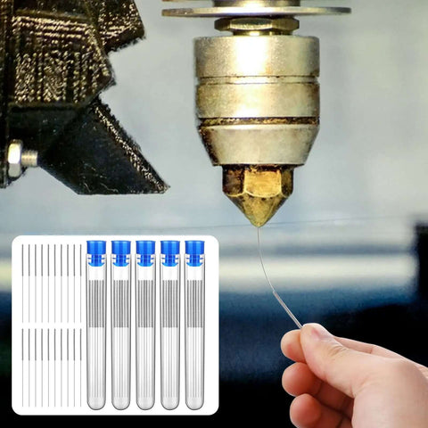 Using Bulk 50 Pieces 0.4 mm Stainless Steel 3D Printer Nozzle Cleaning Kit With Storage Bottles for nozzle maintenance